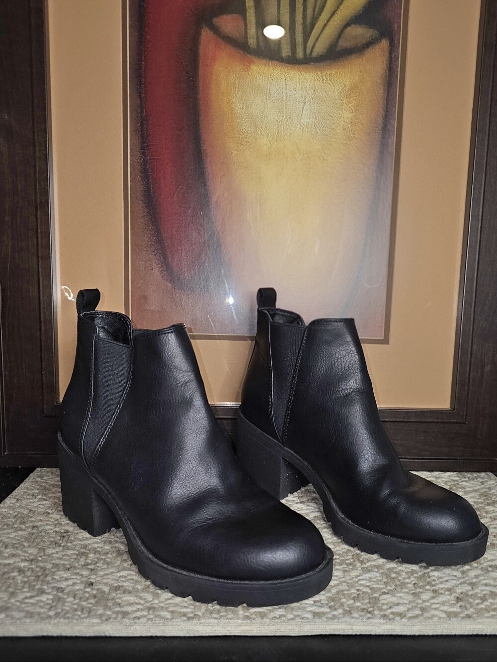 Xappeal Black Ankle Boots, Size 6